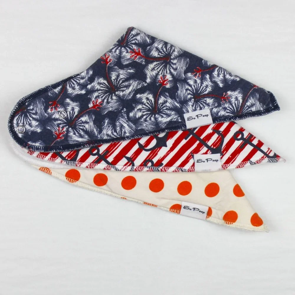So Peep Lot of 3 Baby Bandana Organic Cotton Bibs